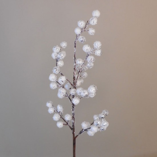 Artificial Snowberries Branch with Glitter Frosting Christmas Decorations